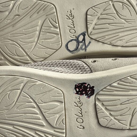 Olukai Waialua Lace Drop-In-Heel Sneaker Shoe Womens Size 9 Ivory Comfort Casual - Picture 10 of 14